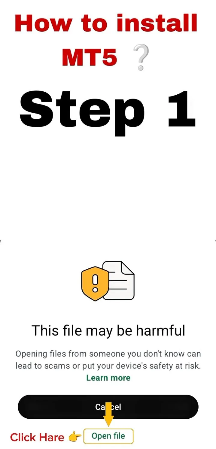 Step 1: tap Open file