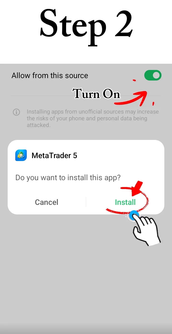 Step 2: allow from this source, then Install