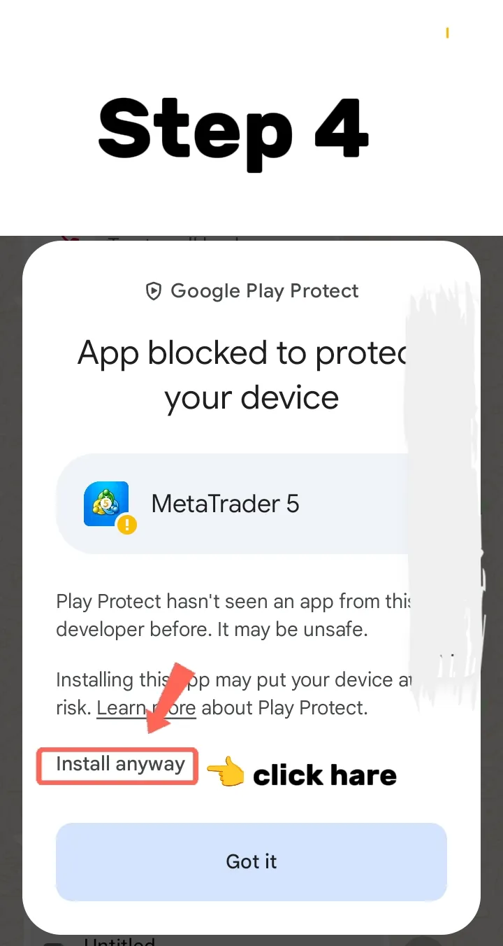 Step 4: tap Install anyway