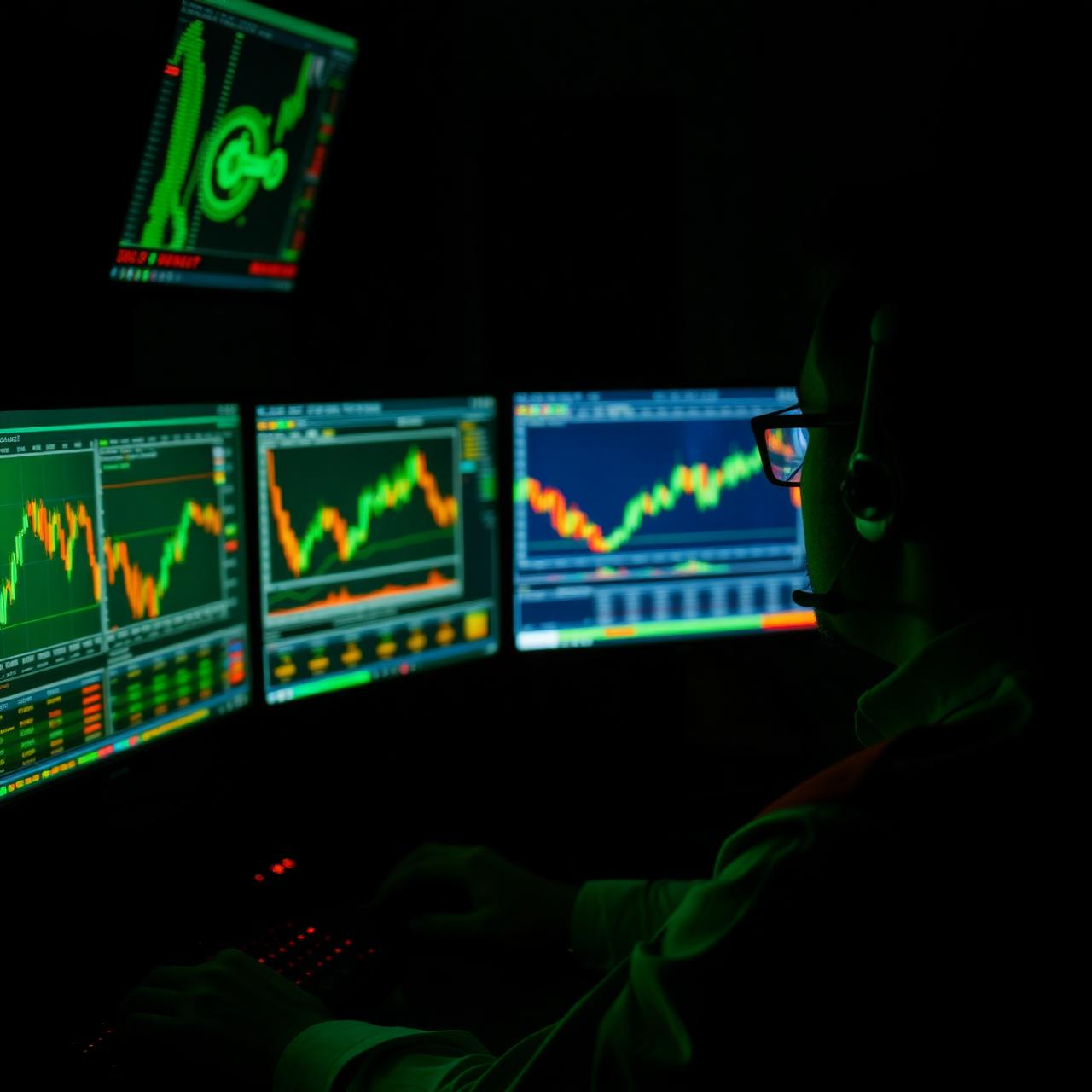 Funded trader at workstation